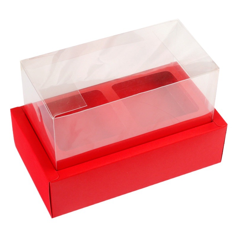 Transparent Double-layer Mid-Autumn Festival wide-style cake ice skin flow heart moon cake box 80g blister box Xue Mei Niang packaging hand gift box
