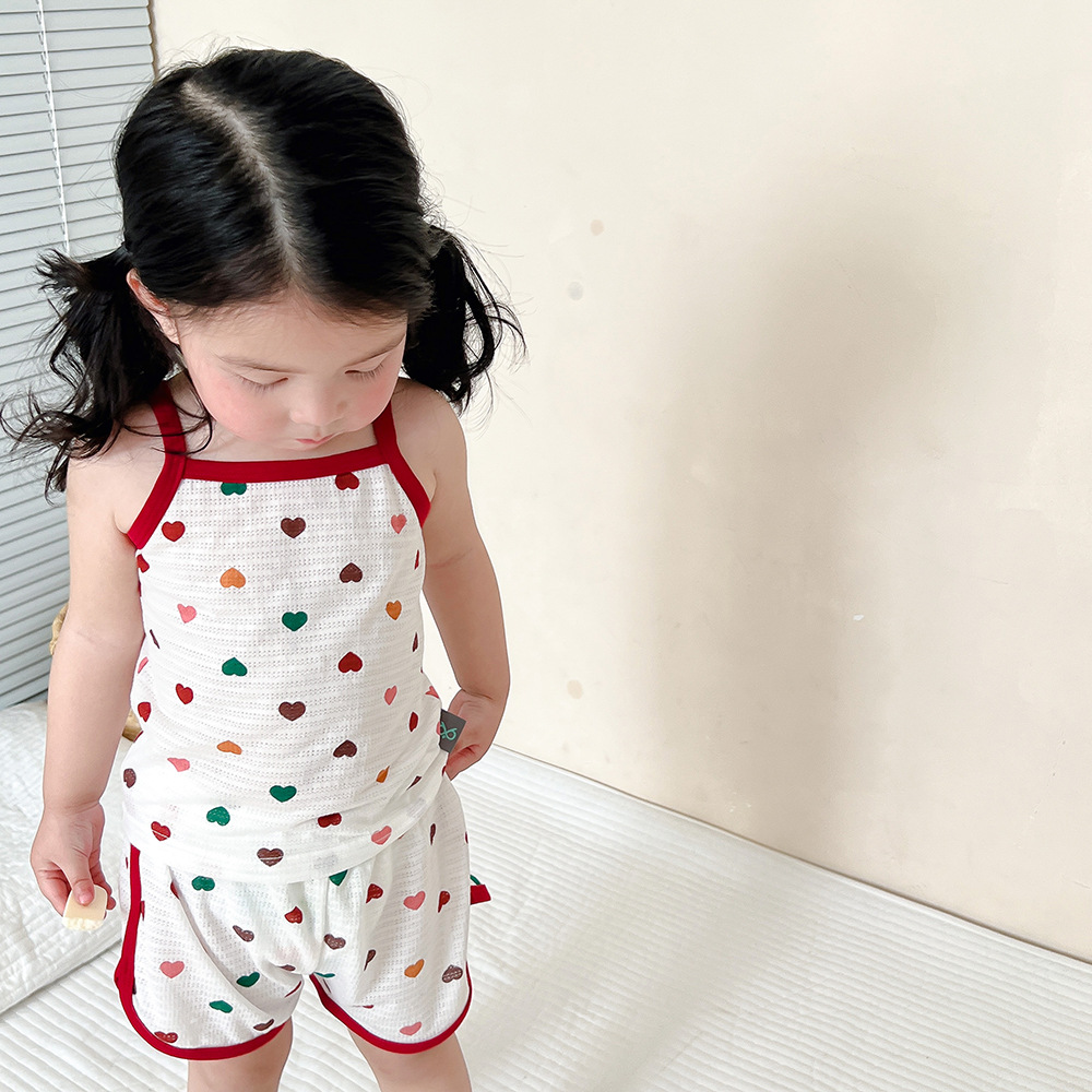 Picture of Summer New Children's Pajamas Children's Home Clothes Girls Summer suit Shorts Vest Summer Wear