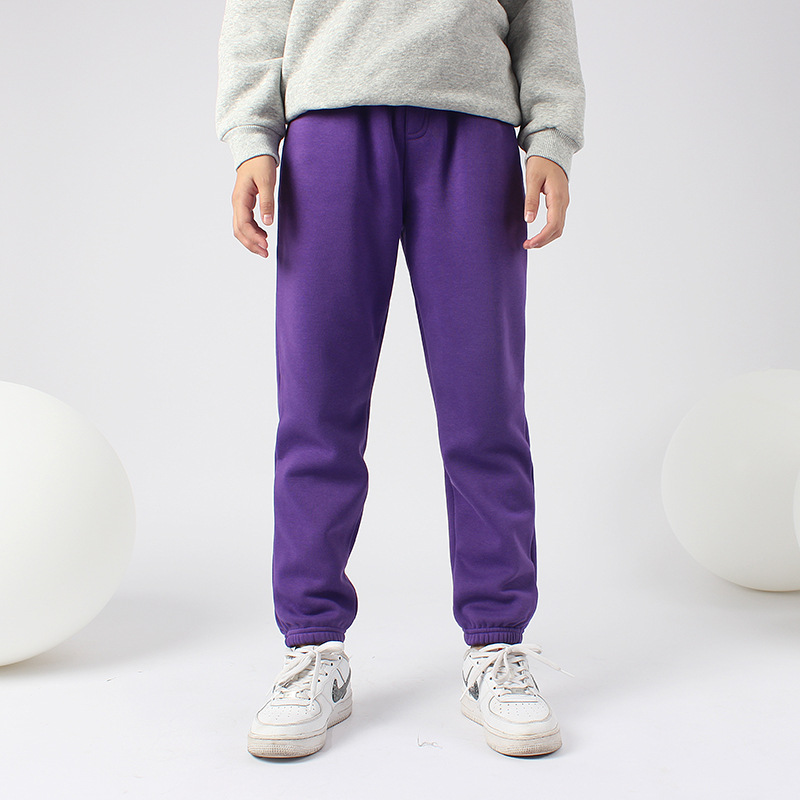 Picture of Autumn and winter Korean version of the new children's fleece-lined pants big children's solid color all-match warm pants girls' pants generation