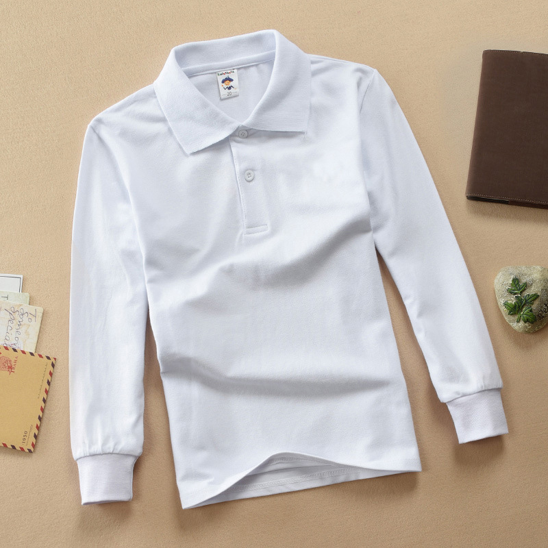Picture of Children's long-sleeved polo kidsT-shirt 2025 spring and autumn pearl cotton cotton stretch breathable long-term goods