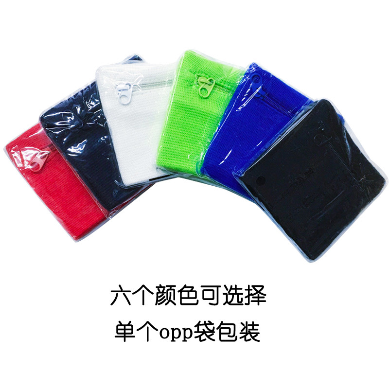 Picture of Fitness Wristband Sports Breathable Key Change Arm Cover Pressure Protector Cotton Sweat-Absorbing Zipper Wallet Wristband