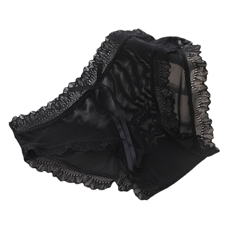 Picture of Underwear Women's Lace Sexy Mid-Waist Japanese Style Girls Lightweight Breathable Lace Panties Feminine Lace Panties