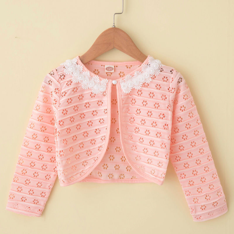 Picture of Girl's Small Shawl Coat Princess Thin Short-sleeved Baby's Air-conditioning Shirt Girl's Small Waistcoat Cardigan Skirt Small Outer Waistcoat