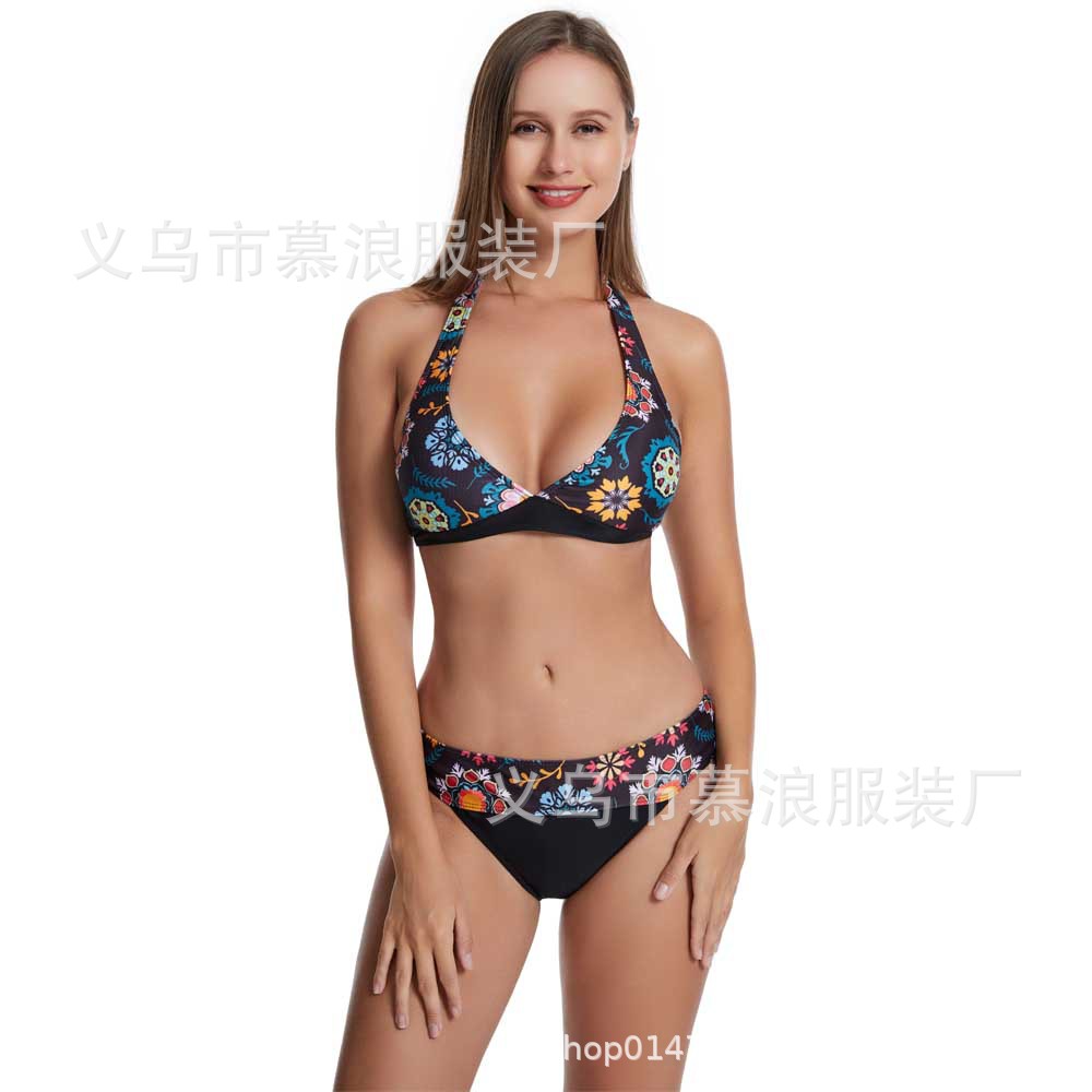 2022 Europe and the United States new sexy floral AliExpress swimsuit bikini bikini AliExpress cross-border young women