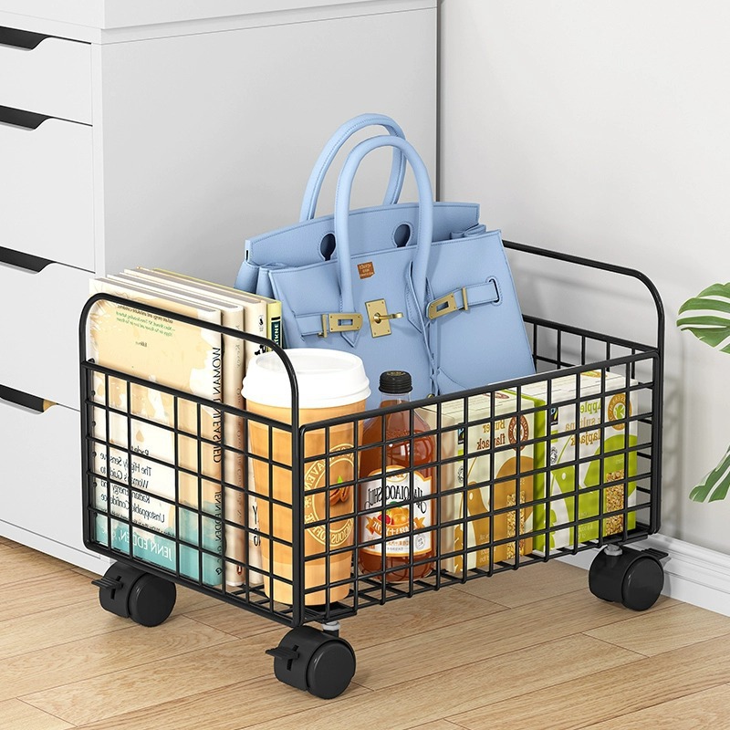 School bag storage pulley, student desk under desk storage cabinet placement rack under the desk mobile bookshelf storage rack cart