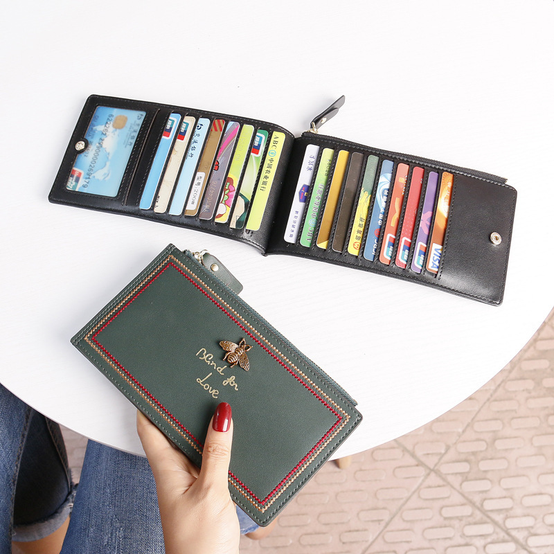 Picture of Cute Bee Long Wallet Leather Fashionable Large Capacity Storage Integrated Multi-Card Holder Ultra-thin Card Holder
