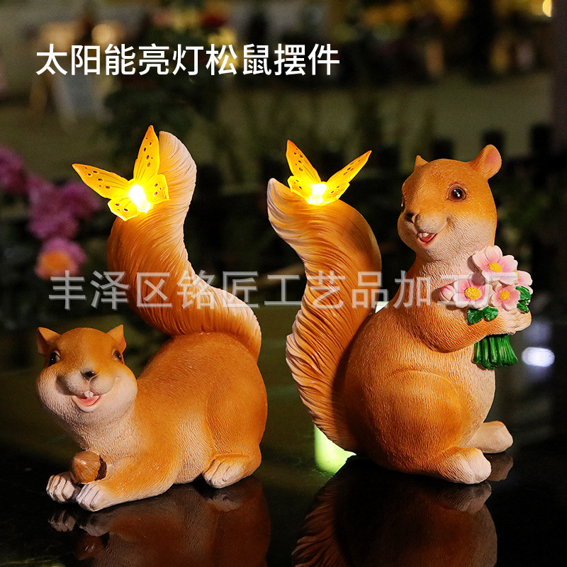 Amazon cross-border new solar lighting gourd Squirrel ornaments luminous house garden courtyard villa balcony