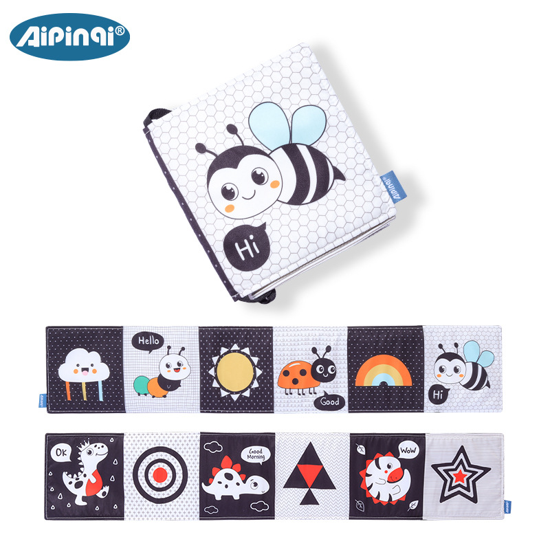 Picture of New listing black and white bed cloth book baby bed circumference baby tear can bite baby cloth book spot wholesale