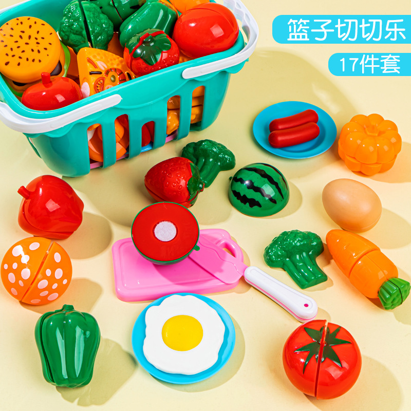Picture of Fruit-cutting Toys Che Che Le Girl Simulation Vegetable Cake Basket Children's Play Kitchen Toy suit