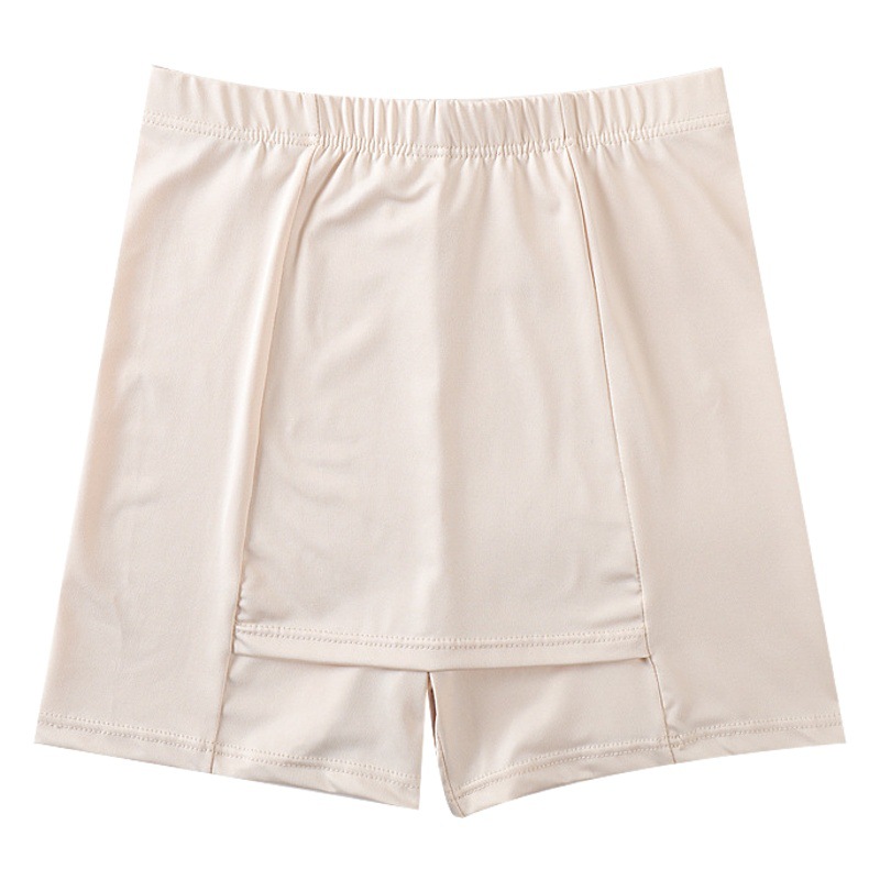 Summer Imitation Ice Silk Ice Cool Plus-up High Waist Women's Safety Pants Unbound Anti-roll Border Anti-naked High-elastic Pants