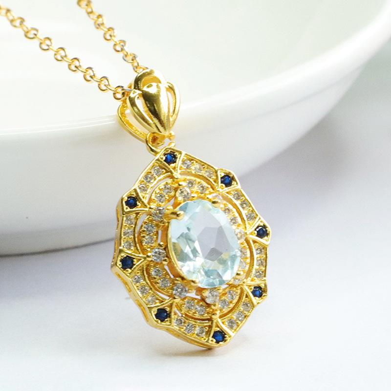 Picture of Yuyu Natural Topaz Pendant European and American Retro Caibao Necklace Factory Wholesale CB3080114