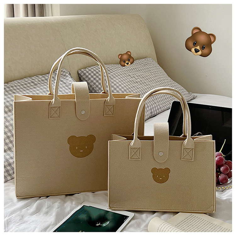 Cute Bear Felt Bag Cartoon Logo Promotion Gift Bag Shopping Tote Bag Tote Customization