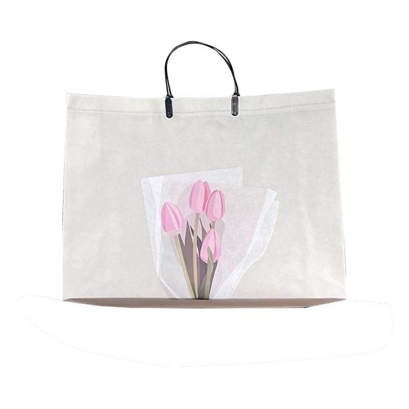 High-end coated non-woven bag Tulip Bag printable logo clothing store clothes bag handbag clothing store