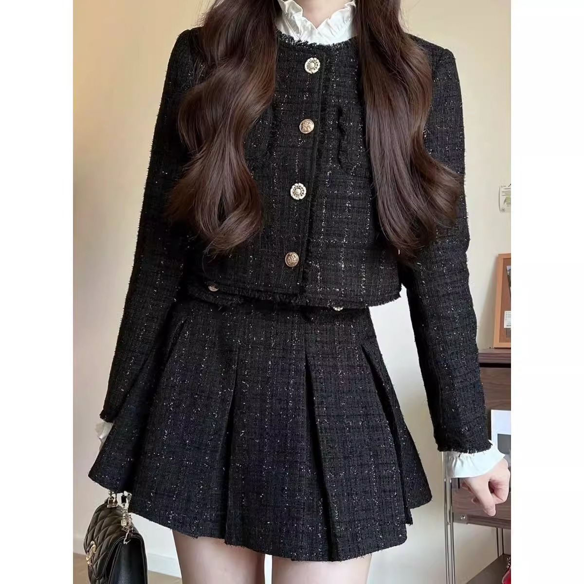 Rich family daughter suit female spring and autumn high-end feeling niche one-piece skirt small fragrant style coat socialite wear a set