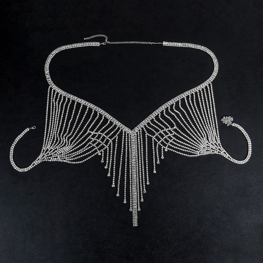 Picture of High-grade Light Luxury European and American Style Full Diamond Heavy Industry Body Chain Accessories Fashion Show Rhinestone Exaggerated Necklace Chest Chain suit