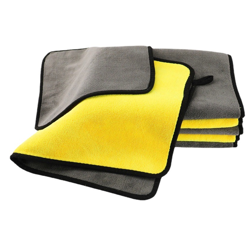 Coral fleece car Towel Double color gray yellow housekeeping cleaning car wash cloth fishing gear gift Towel logo