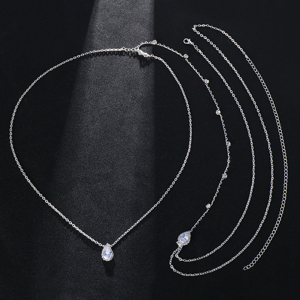 Picture of European and American Hot Style Elegant Bride back chain Body chain Jewelry Light Luxury Wedding Dress Zircon Necklace back chain