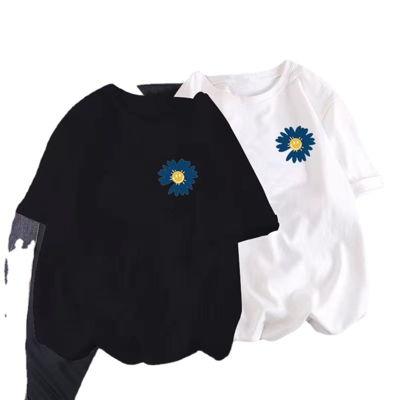 2023 Summer New Daisy Short-sleeved T-shirt Women's Loose Short-sleeved Tops