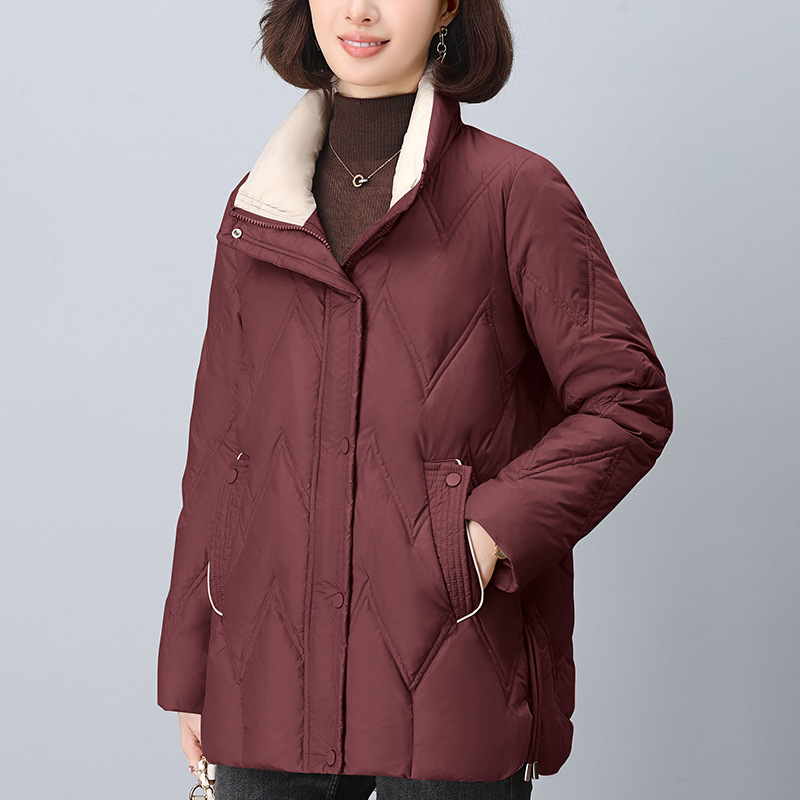 Middle-aged and Elderly Age-reducing Fashion plus size Down Cotton-padded Coat Women's Winter New Style Loose Western Style Thickened Cotton-padded Coat for Mother