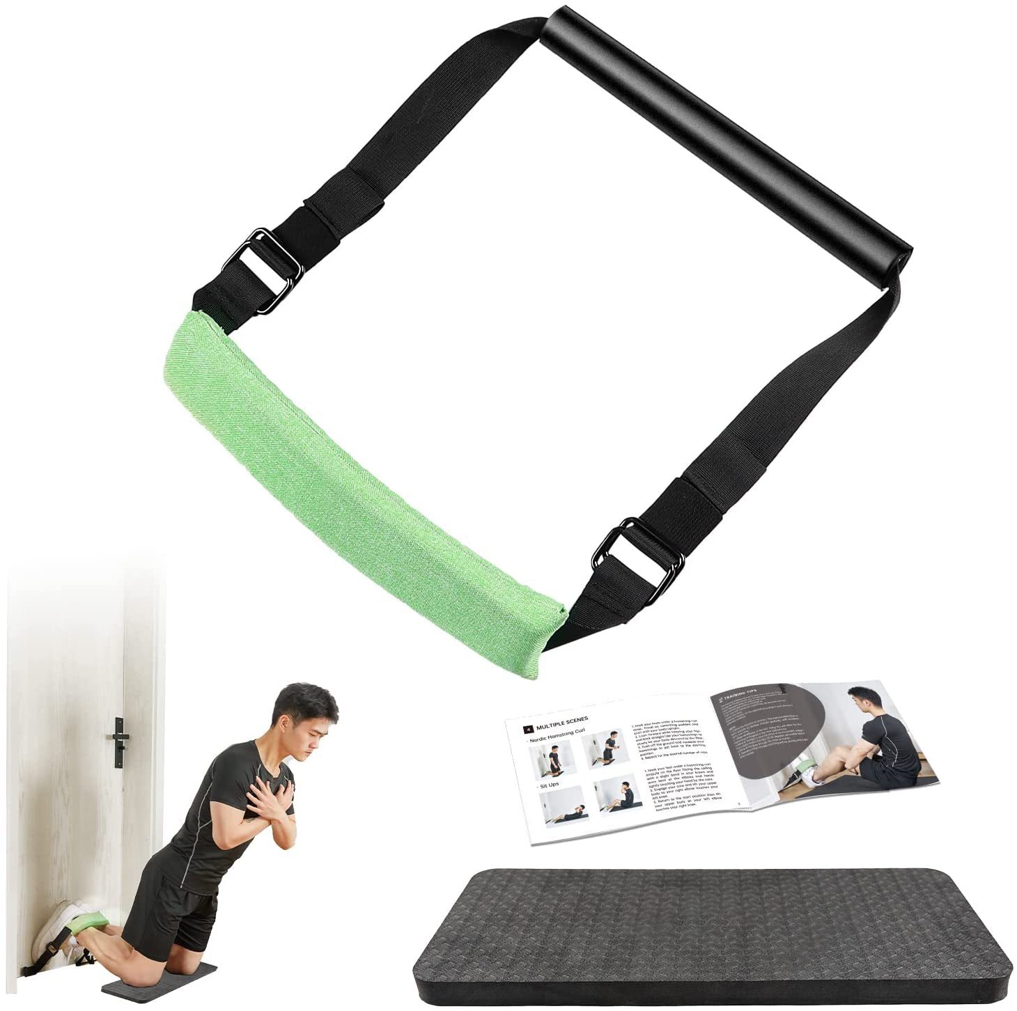 Picture of Sit-Up Assist Belt Abdominal Muscle Exerciser Adjustable Crunch Belt Kneeling Pad Push-Up Training Fitness Comfortable and Portable