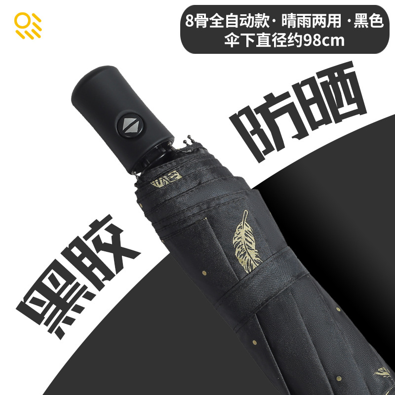 Picture of A large number of wholesale automatic umbrella women's folding dual-purpose umbrella sunscreen UV protection sun umbrella printable advertising