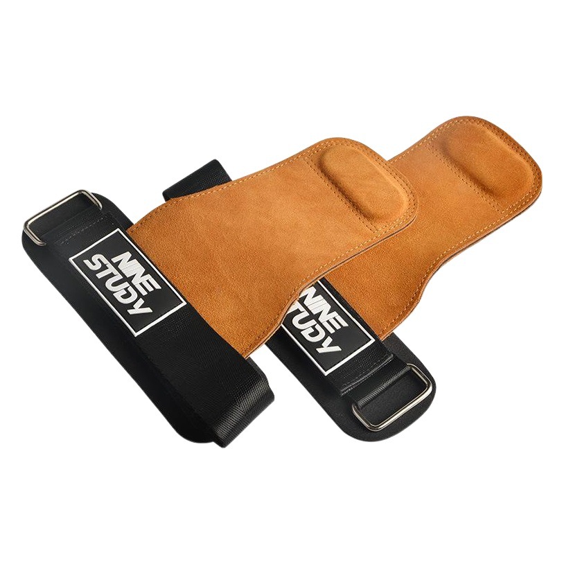 Spot three-layer thickened cowhide booster belt hard pull fitness gloves grip with pull-up Palm guard for men and women