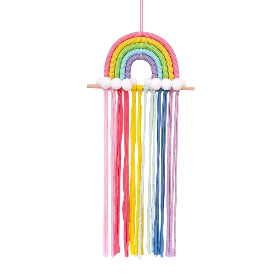 Picture of ins Nordic Rainbow Tassel Hair Accessories Hairpin Finishing Storage Woven Children's Room Decoration Wall Decoration