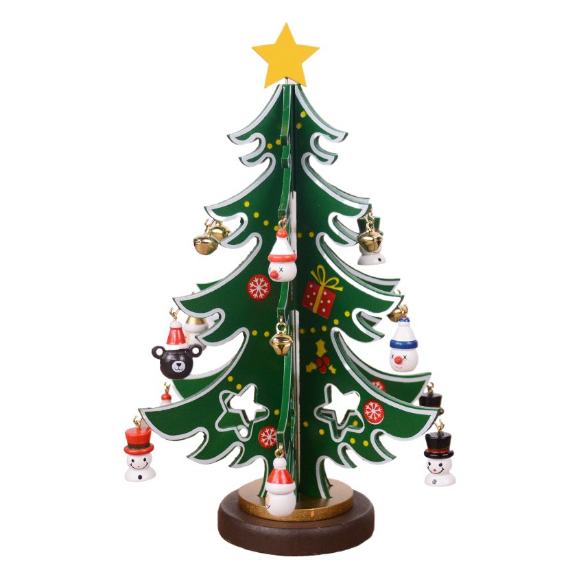 Amazon popular new Christmas tree decoration desktop decoration shopping mall window decoration wooden gifts foreign trade cross-border