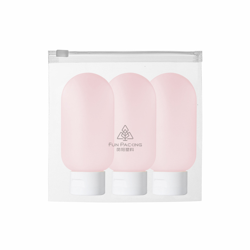 Picture of Travel wash and care suit three-piece PE suede hose bottle portable skin care products wash squeeze facial cleanser sub-bottle