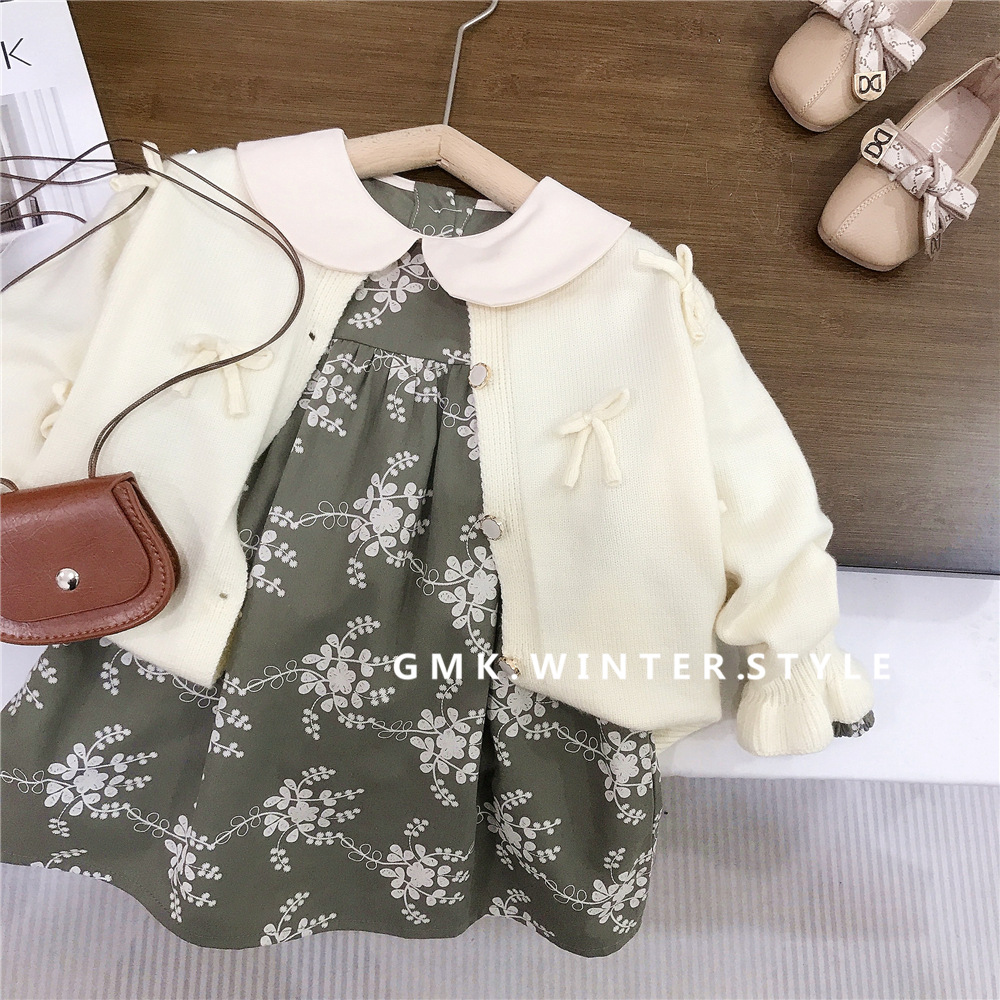 Korean Style New Children's dress Girl's Elegant Retro Jacquard Doll Dress Foreign Style Casual Princess Dress Foreign Trade