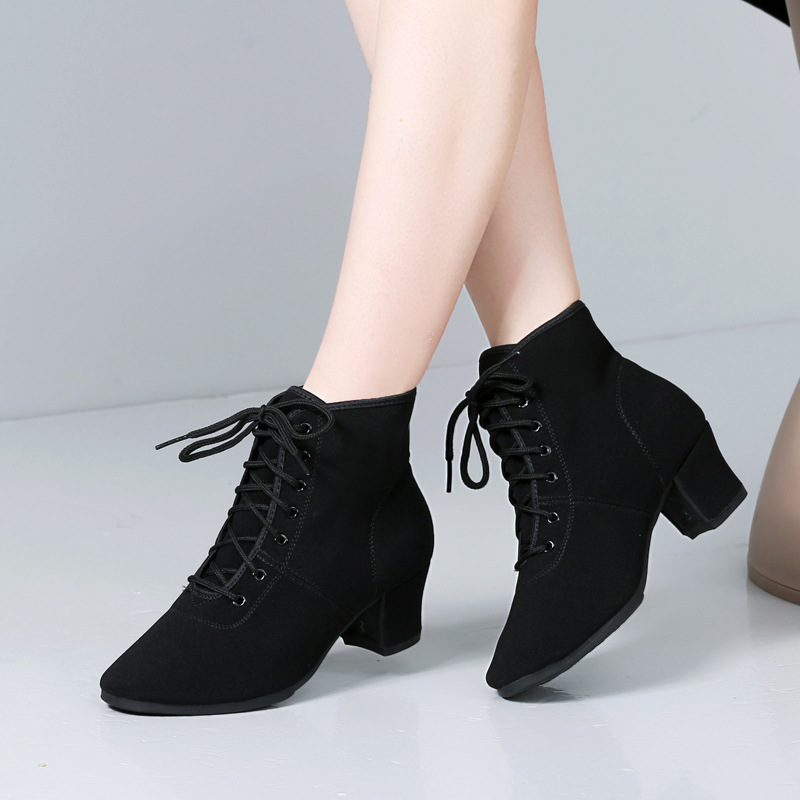 Autumn and winter high-top dance shoes dancing square dance soft-soled dance shoes Latin dance shoes mid-heel sailor dance shoes