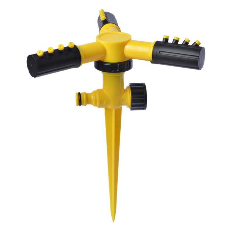 360-degree automatic rotating large three-prong sprinkler lawn garden vegetable garden sprinkler series Ground pin sprinkler