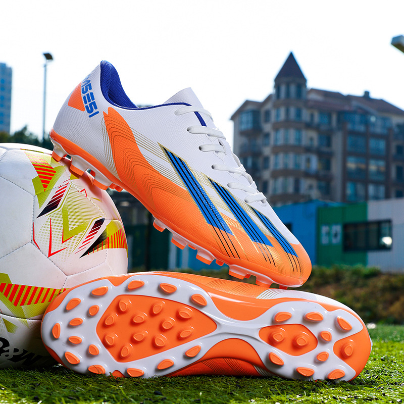 Cross-Border Ronaldo European Cup Adult Professional Game Football Shoes for Male and Female Students and Kidsren's Long Broken Spike Youth Shoes