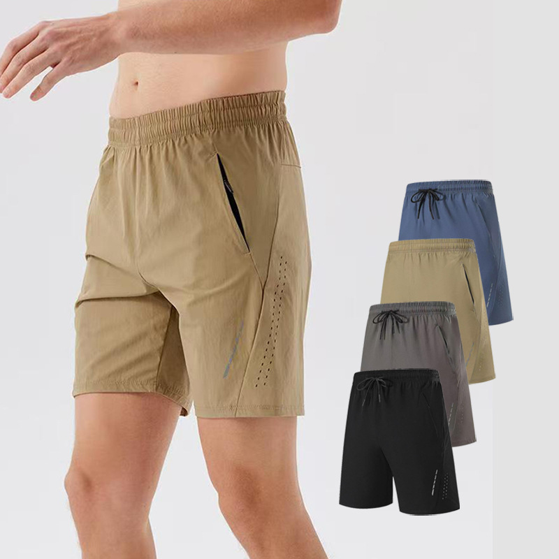 2025 Summer New Quick-drying Four-sided Elastic Sports Pants Men's Thin Breathable Running Clothes Fitness Shorts Five-point Pants