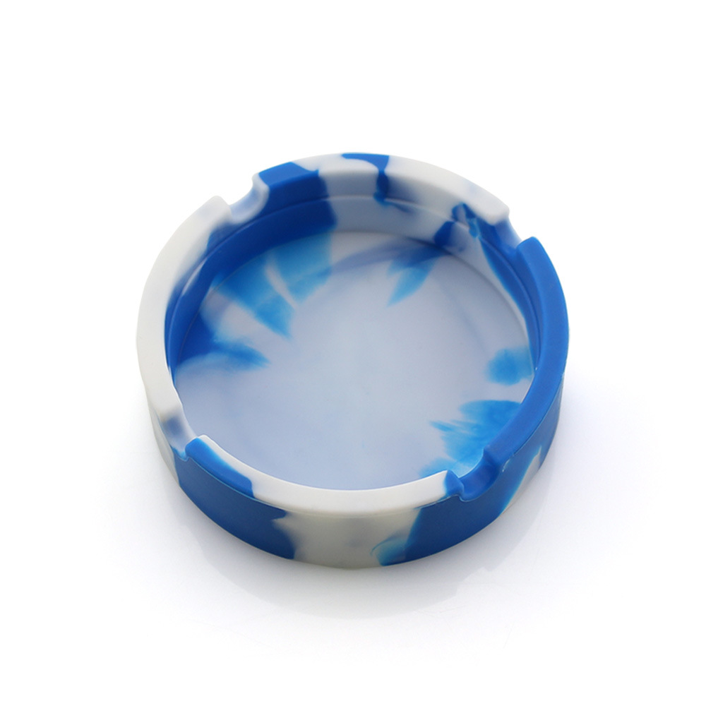 Picture of New silicone round ashtray camouflage mixed color psychedelic ashtray ashtray ashtray Cup printing logo ashtray