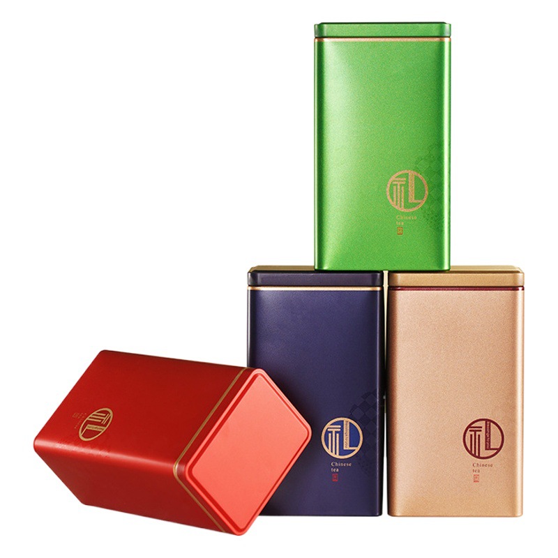Thickened frosted tinplate square tea cans iron box universal metal sealed cans tea packaging box empty box wholesale