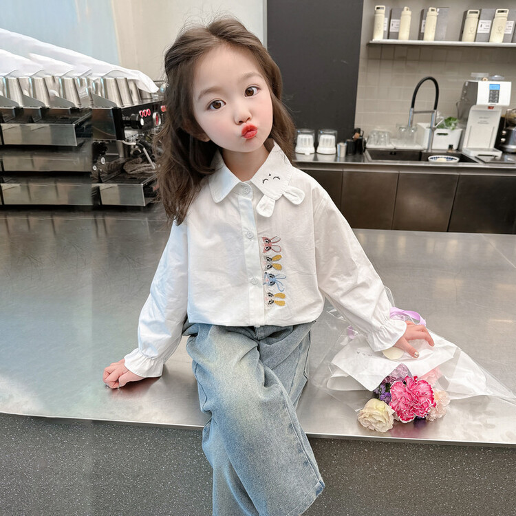 Picture of Girls' spring shirt 2024 new baby girls' spring and autumn top little girls' spring bottoming shirt children's shirt