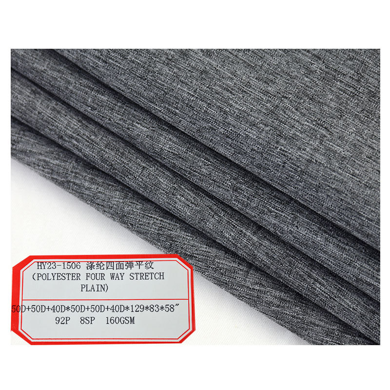 50D + 50D + 40D polyester four-sided stretch plain cloth linen gray spring and summer fabric beach pants woven pants fabric