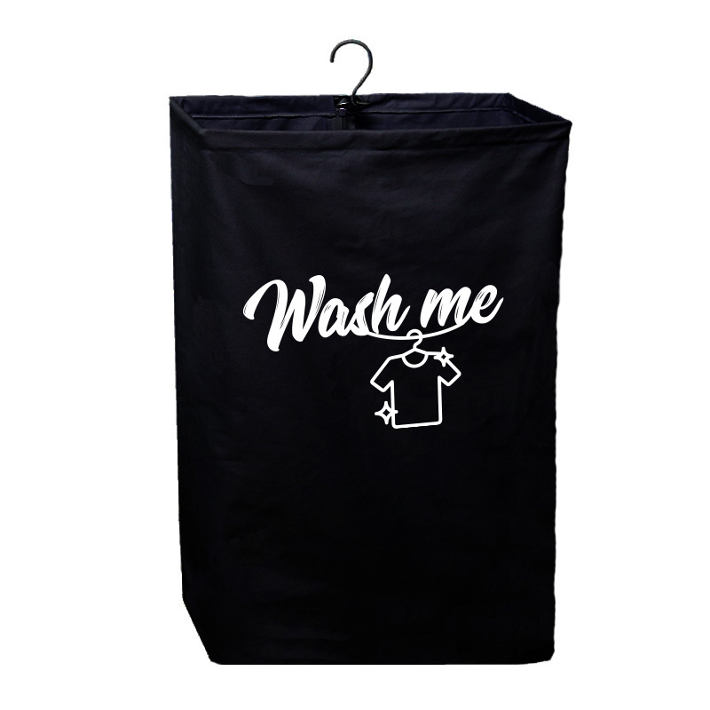 Picture of Cross-border Dirty Clothes Bag Hanging Pure Cotton Canvas Storage Basket Rotatable Laundry Basket Dirty Clothes Storage Bag Removable Washable