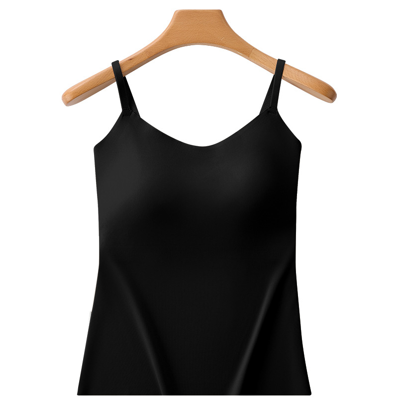 Picture of Beautiful Back Sling Long Vest with Chest Pad Without Steel Ring Fixed Cup Outer Wear Seamless Bottoming Large Size Camisole for Women