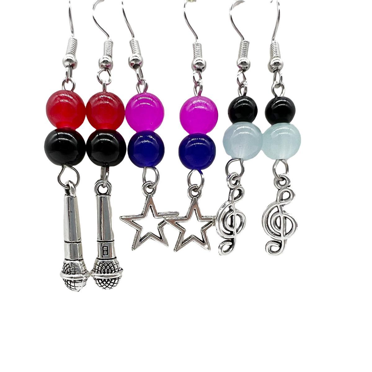 Picture of European and American cross-border ETSY hot selling beaded love magnetic men and women couple bracelet necklace earrings suit girlfriends accessories