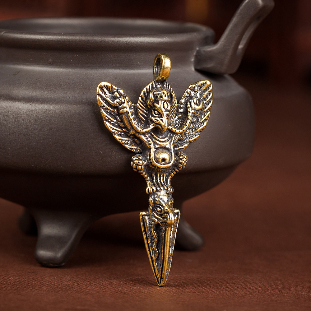 Brass Flying Eagle King Kong Magic Pestle Pendant Pendant Jewelry Car Keychain Protection Copper King Kong Pestle Lu Puba Pestle