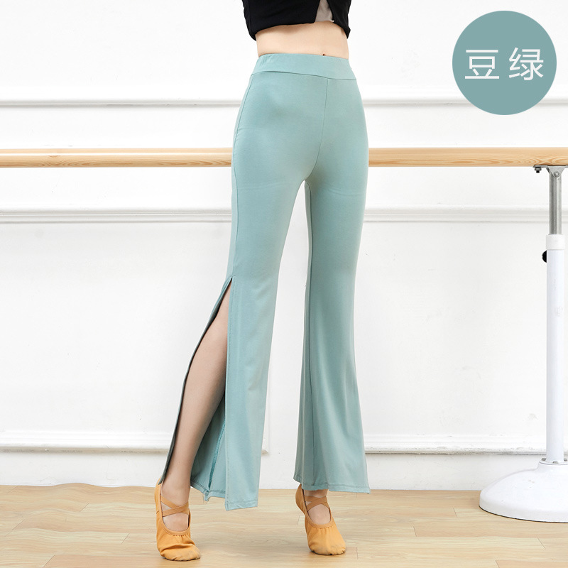 Picture of Dance Training Outfit for Female Models: Latin Long Pants with Slits, Flared Pants for Stage Performance