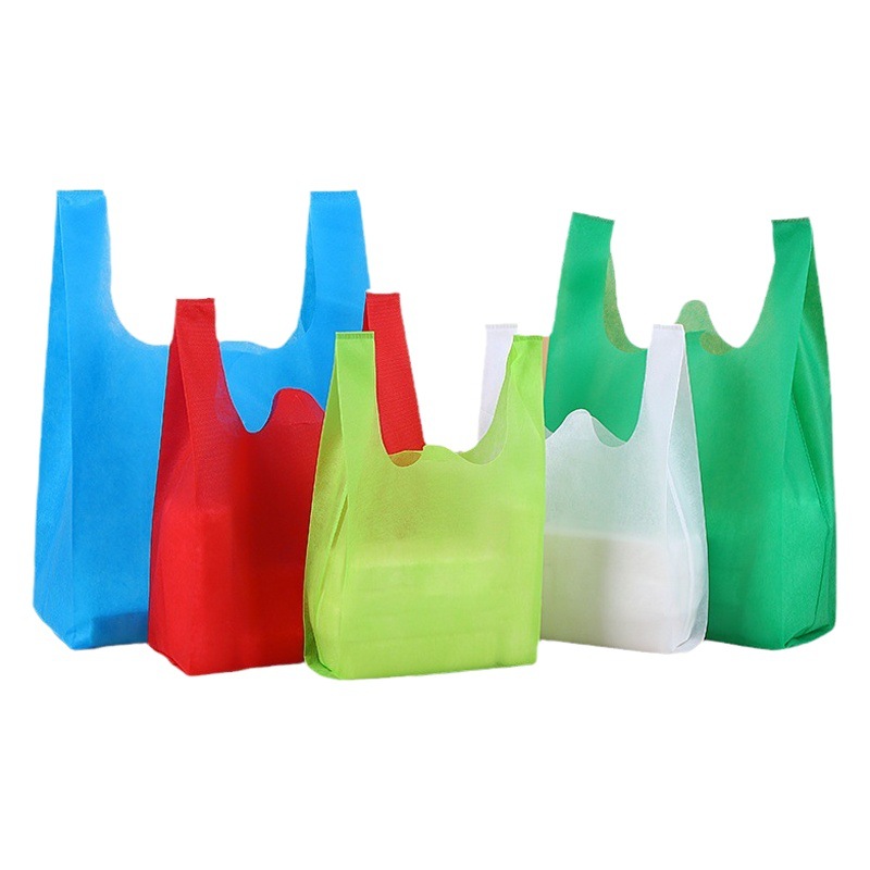 Spot non-woven vest bag supermarket shopping bag custom packaging bag printable color non-woven tote bag