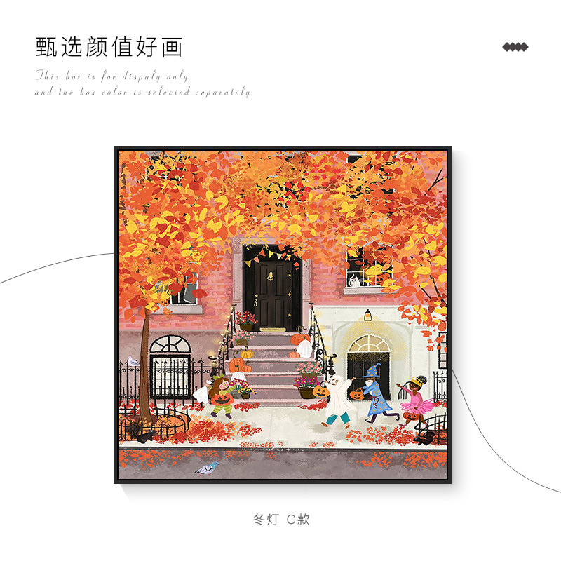 Picture of Christmas Winter Lamp Living Room Decoration Painting Ins Style Bedroom Bedside Hanging Painting Niche Art Artsy Warm Floor-To-Ceiling Painting