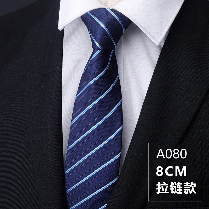 Picture of 2022 spring calm and generous striped tie polyester business workplace party tie men