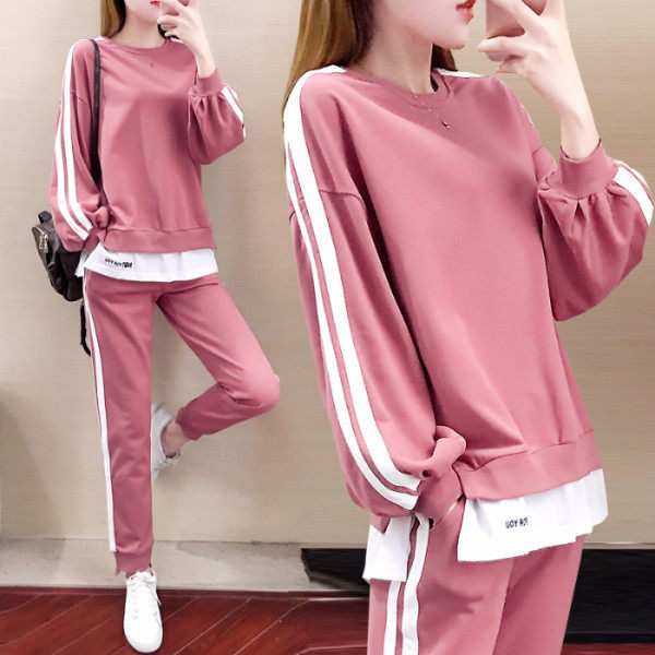 Thin long sleeved sweatshirt early autumn fashion suit female loose collar string foot trousers cross-border Women's foreign trade Wholesale