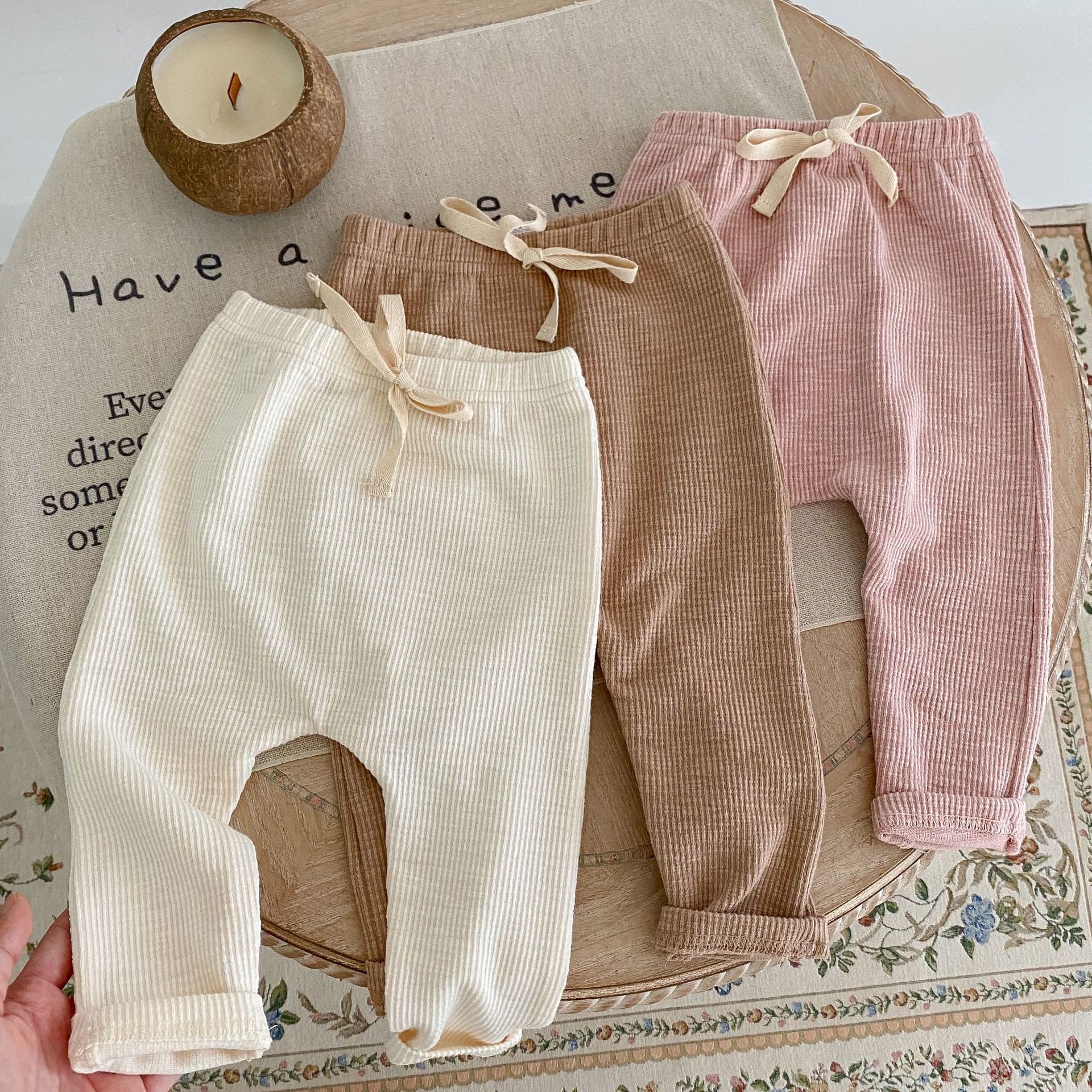 Picture of Ins 2025 New Autumn Clothing for Infants and Young Kidsren, Male and Female Babies, Large Pp Fashionable Cotton Pants, Bottoming Versatile Pants
