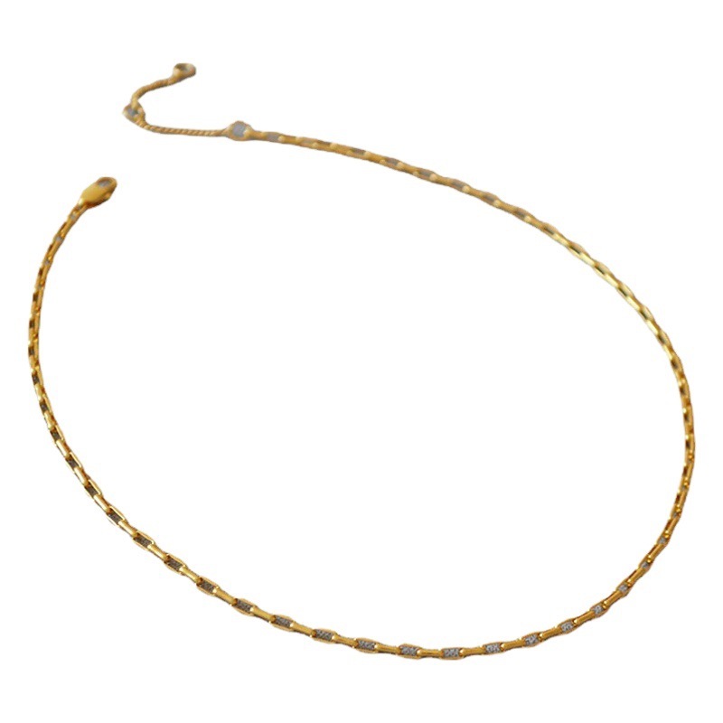 Japanese Niche Simple Retro Brass Plating Light-free Gold Good Quality Clavicle Chain Necklace Stacked with Women