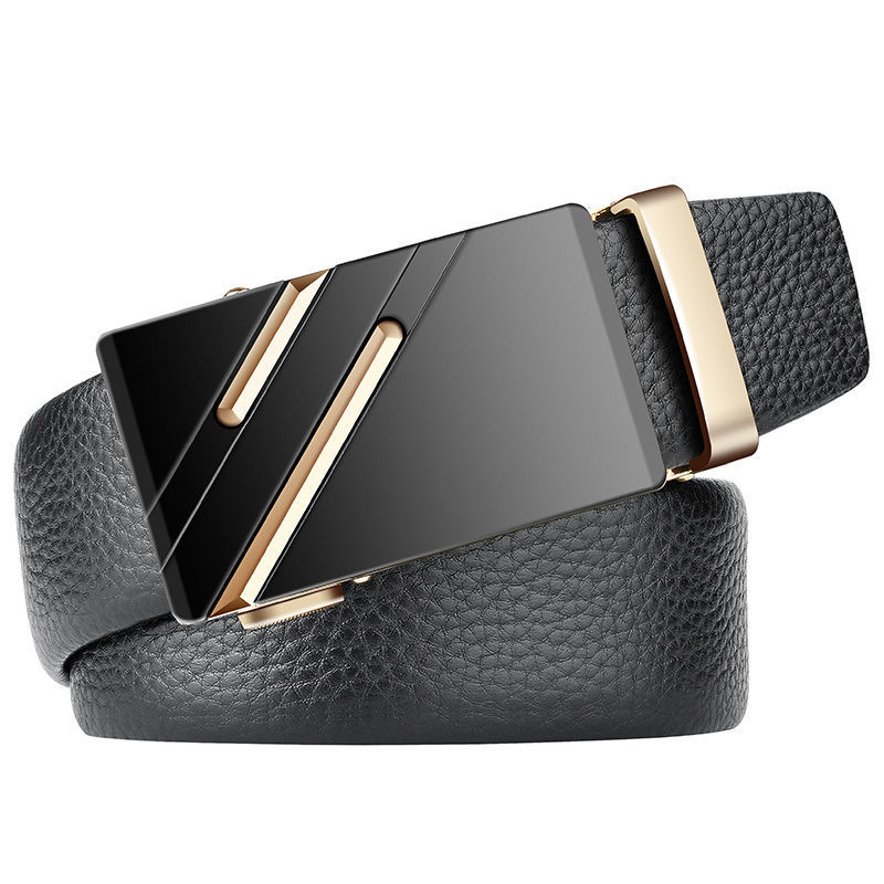 Men's Business Wide Automatic Buckle Belt Playboy Super Fiber Imitation Cowhide Gift Belt Wholesale Stall Supply